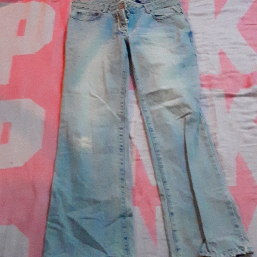 J crew vintage y2k distressed denim button fly boot cut jeans 6